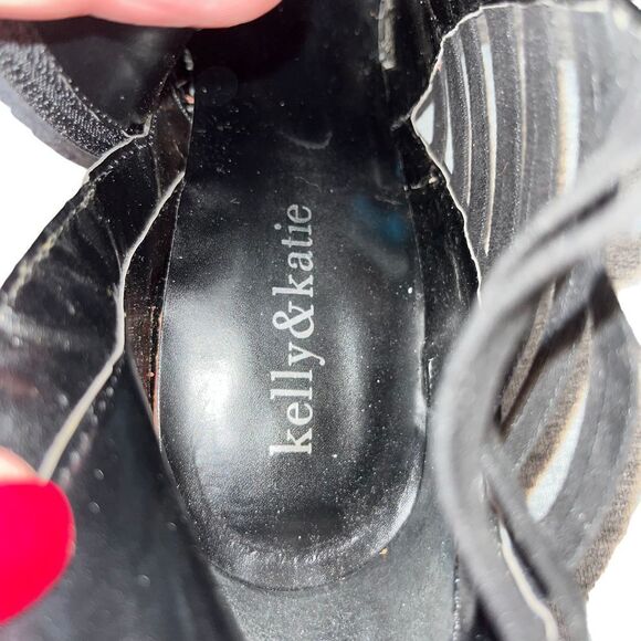 Kelly & Katie black suede like stilleto boots 8M - Picture 8 of 9